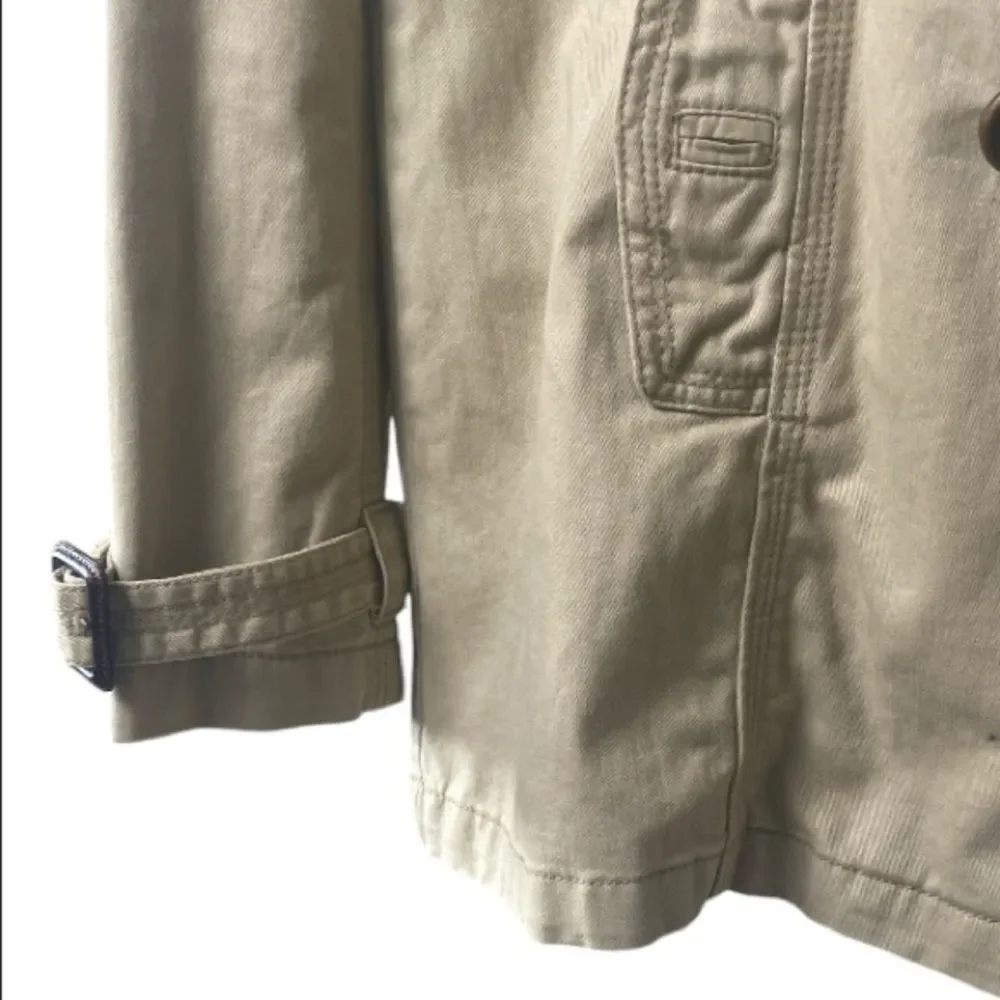 AMERICAN eagle Outfitter Khaki Twill Double Breasted Peacoat / L